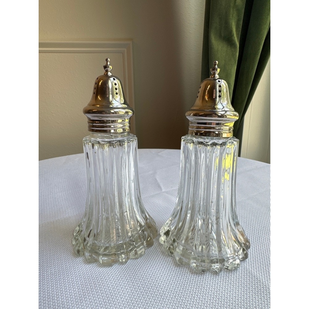 Godinger Empress 6" Salt & Pepper Shaker Set Silver Plate